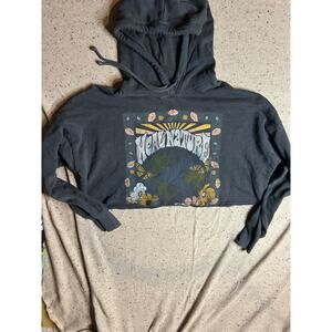 Hollister Heal Nature Cropped Hoodie Small Charcoal Gray